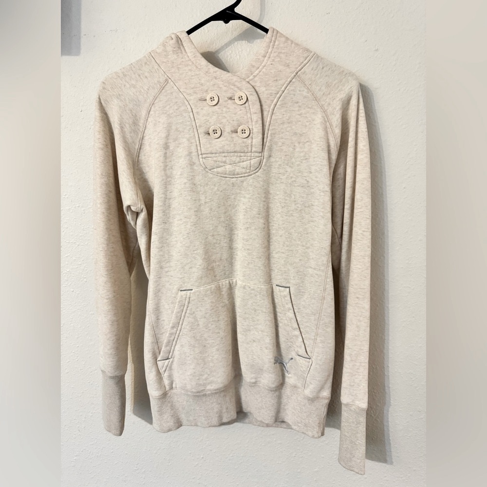 Puma Hooded Sweatshirt - Women’s Small (Cream)